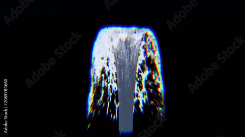 Water Fountain Spray Burst on Black Background Loop
