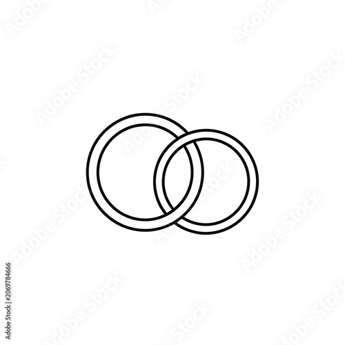 Wedding Rings Icon Illustration Representing Eternal Love and Marriage