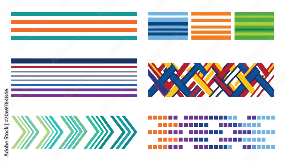 Obraz premium Collection of colorful geometric patterns and shapes for design