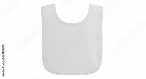 Plain white baby bib isolated on white background