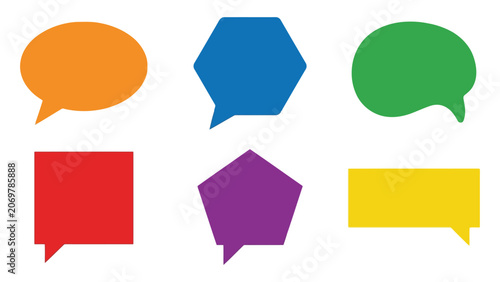 Tableau sur toile Colorful speech bubbles and shapes for communication