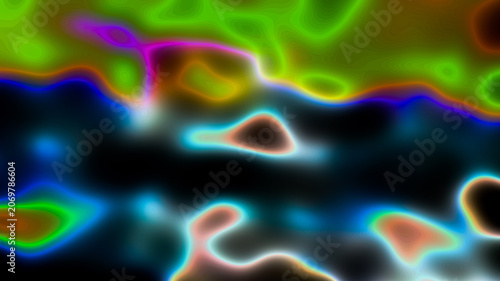 Colorful Neon Abstract Liquid Gradient Background With Glowing Organic Shapes