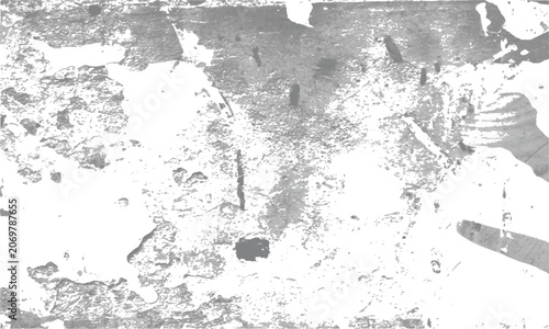 Distressed rough wall concrete texture abstract monochrome grunge background with scratches and peeling stains vector illustration