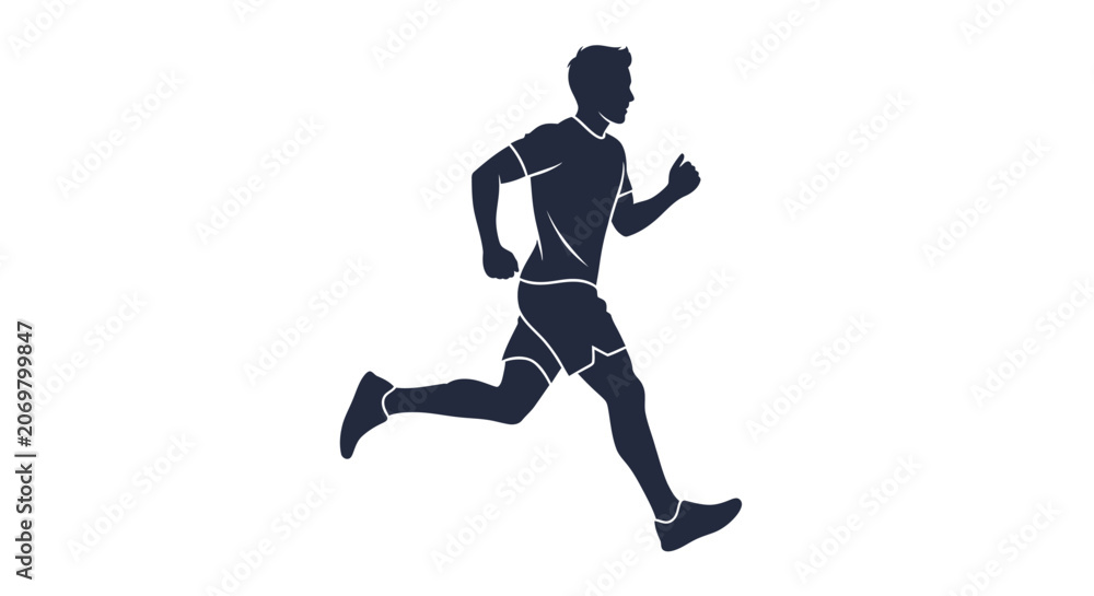 Obraz premium Man Running in Athletic Wear Outdoors.