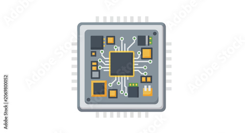 Microchip Electronic Circuit Board Closeup.