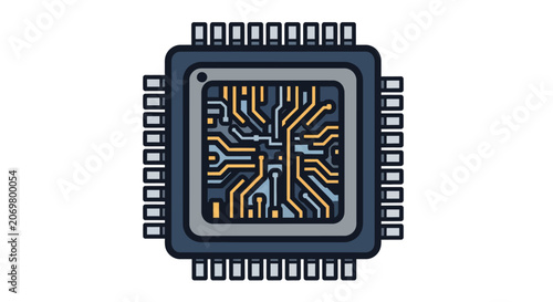 Microchip Electronic Circuit Board Closeup.