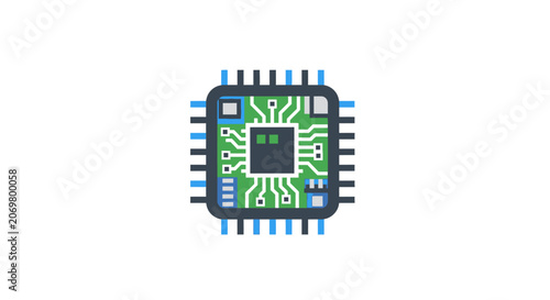 Microchip Electronic Circuit Board Closeup.