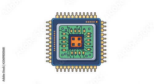 Microchip Electronic Circuit Board Closeup.