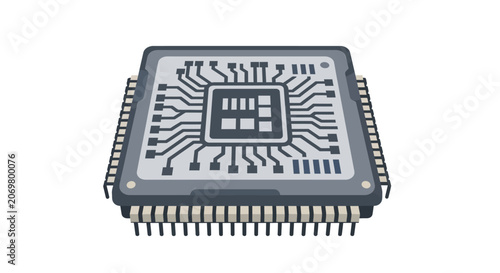 Microchip Electronic Circuit Board Component Closeup.