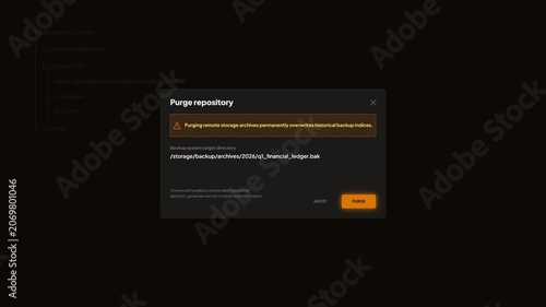 Cloud Directory System Purge Repository Confirmation Modal Popup Warning Window Interface