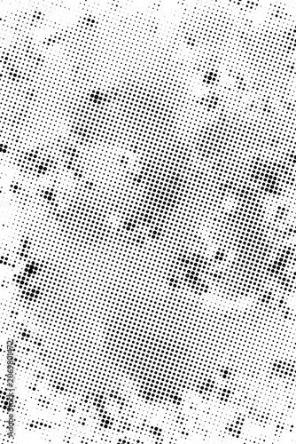 Black White Halftone Distressed Grunge Texture Background