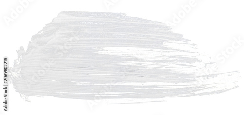 White paint brush stroke isolated on transparent background. Abstract grunge brush texture with artistic hand painted effect for design, banners, posters and creative projects..