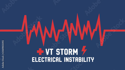Bild auf Leinwand Ventricular Tachycardia Storm Electrical Instability Waveform