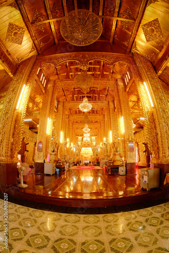 Canvas Print interior of Wat san pa yang luang church