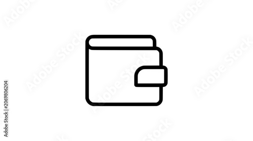 Simple outline icon of a wallet for finance and payment concepts PNG Isolated on transparent background