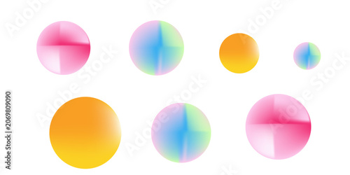 Set color circle gradient noise gradation. Abstract colorful watercolor blur mesh on isolated transparent background. Circle shape png. Gradient aura, grain neon blob noise effect eps10.