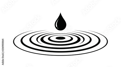 Canvastavla Water drop creating ripples on surface, abstract concept