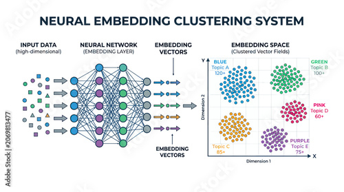 Neural Embedding Clustering System: AI Data Visualization and Machine Learning