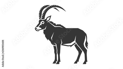Sable Antelope Silhouette Vector Illustration - Wild Animal Icon