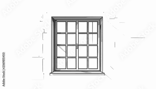 Detailed view of a window frame.