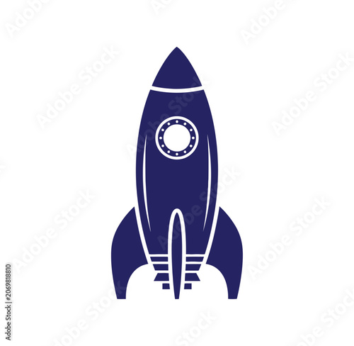 Classic retro space rocket launch graphic with spaceship exploration silhouette astronomy aerospace isolated technology discovery engineering transportation launchpad sciencefiction