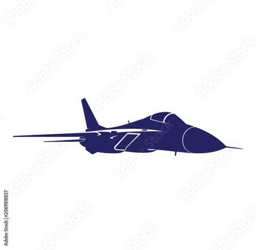 Side view silhouette of a fast military fighter jet with airplane aircraft military aviation aerospace transportation supersonic silhouette isolated background technology jetfighter