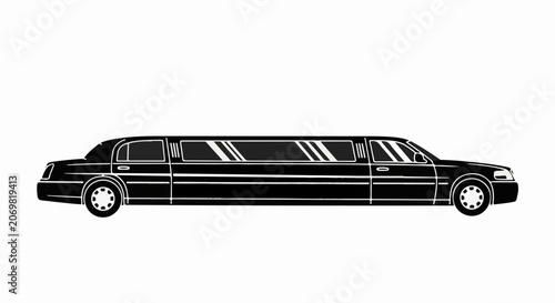 A sleek, black limousine with tinted windows and chrome accents (1)