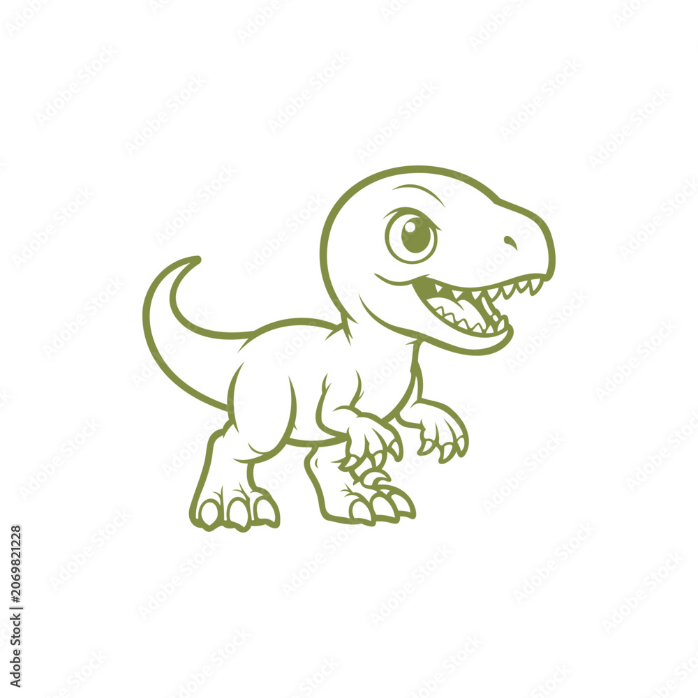 Fototapeta premium Velociraptor Dinosaur Illustration design templates simple and modern