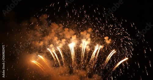 Spectacular fireworks display lighting up the night sky over a festive celebration event