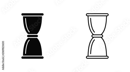 Hourglass Shape Icons Black And White Line Art