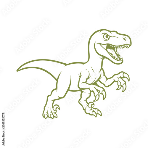 Velociraptor Dinosaur Illustration design templates simple and modern