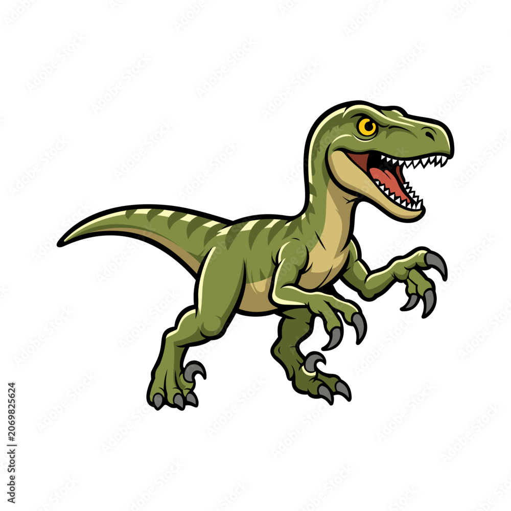Fototapeta premium Velociraptor Dinosaur Illustration design templates simple and modern