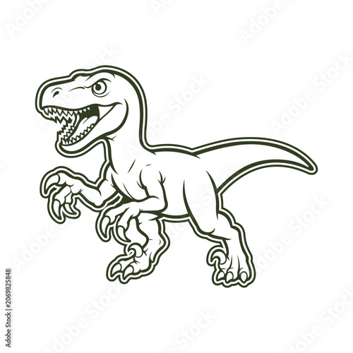 Velociraptor Dinosaur Illustration design templates simple and modern