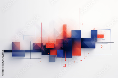 The background concept for brand development uses abstract shapes that are constantly transforming.