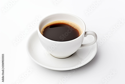 A single coffee cup on a white background, in a simple cafe style.