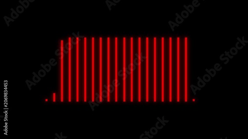 music equalizer lines, transparent background alpha channel, 4K loop, Vector music sound wave or voice frequency equalizer with neon glow waveform