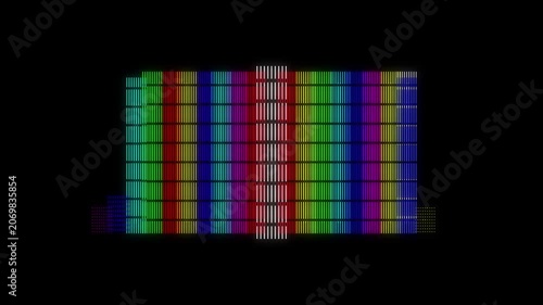 Podcast sound waves set. Waveform pattern for music player, podcast, voise message, music app. Audio wave  colourful, music equalizer lines, transparent background alpha channel, 4K loop
