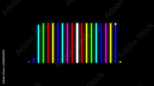 Abstract white audio wave animation, digital sound frequency spectrum visualizer, Vector music sound wave or voice frequency equalizer with neon glow waveform 4k