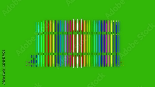 audio bar, spectrum form white video footage of audio visualizer on black background, music equalizer lines, transparent background alpha channel, 4K loop