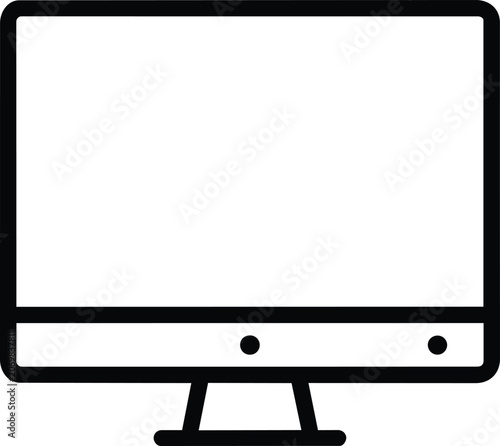 Blank LCD TV monitor with blank screen vector illustration of computer display technology