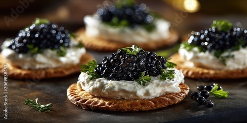 Caviar and cream cheese snack