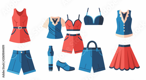 A vibrant collection of women's clothing and accessories in various styles
