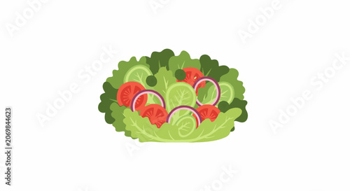 A vibrant graphic illustration of a fresh vegetable salad
