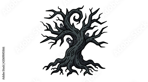 Dead Tree Branches Silhouette.