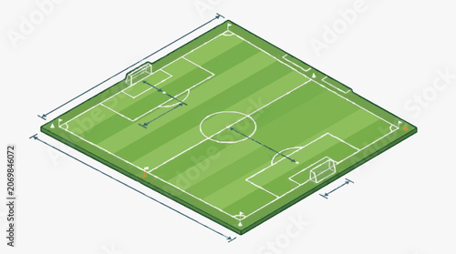 Fényképezés 3D Soccer Pitch Field Layout.