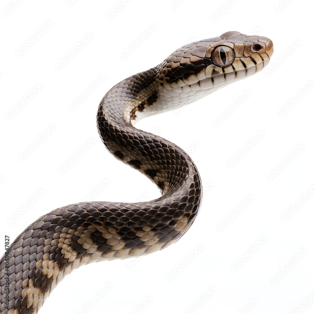 Obraz premium close up view of a snake on a white background