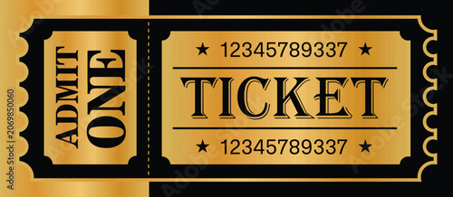 Vintage Admit One Ticket With Numbering retro coupon