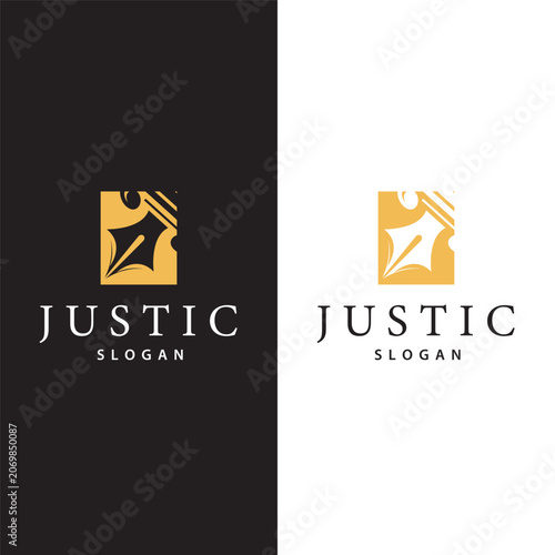 Legal Justice Scales Law Firm Logo with Justice Design Template