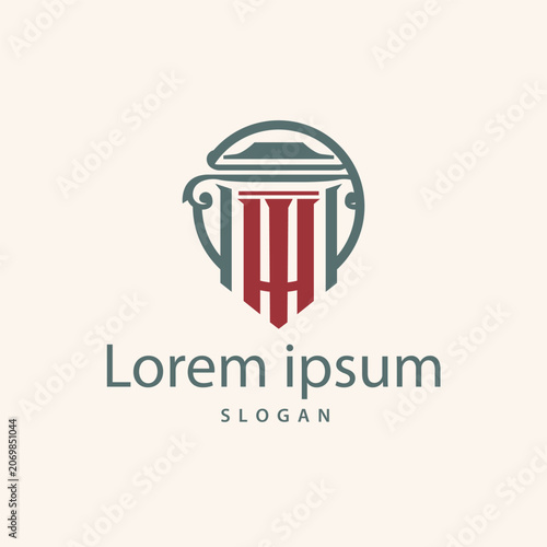 Modern Law Firm Balance Logo Design Illustration Template
