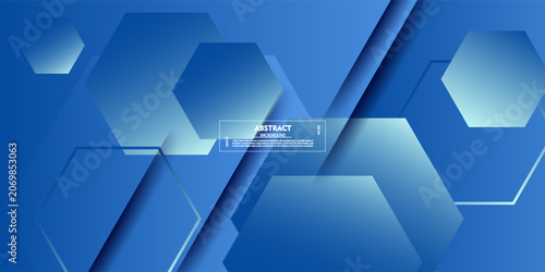 Modern abstract blue hexagon overlapping geometric background. Cool pattern with simple style background. Vector Eps10